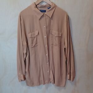 Karen Scott II Rayon Button Up Blouse